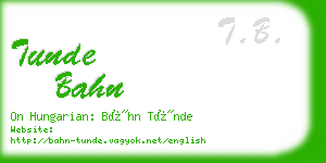 tunde bahn business card